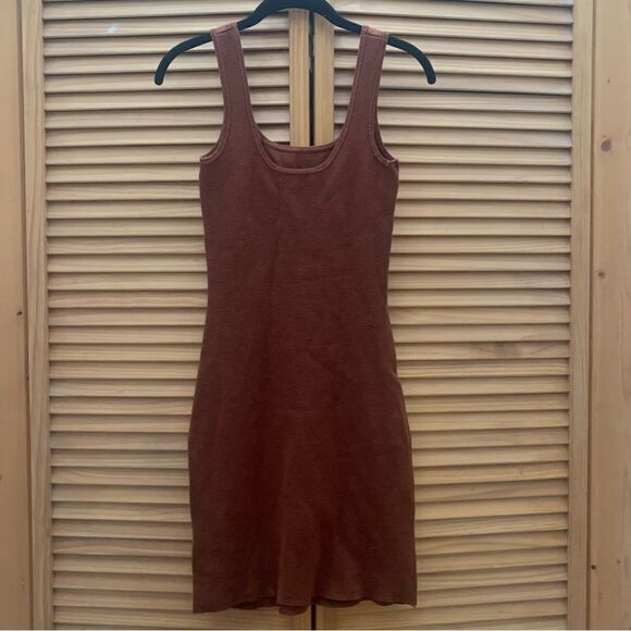 Abercrombie & Fitch Brown Fitted Dress Small Tall - Picture 5 of 5